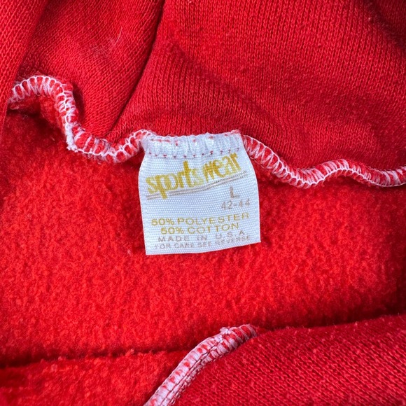 Vintage 70s/80s Lake County Yacht Club‎ Hoodie Red Men's Medium USA Sportswear - Picture 7 of 11